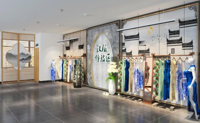 新中式旗袍店3D模型下载